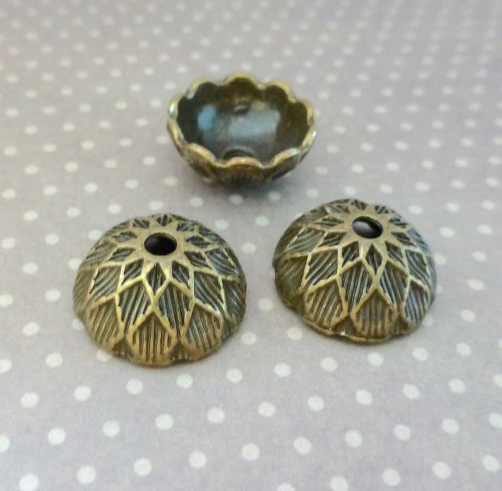 Acorn Bead Caps Tibetan Style in Antique Bronze Colour - Pack of 10