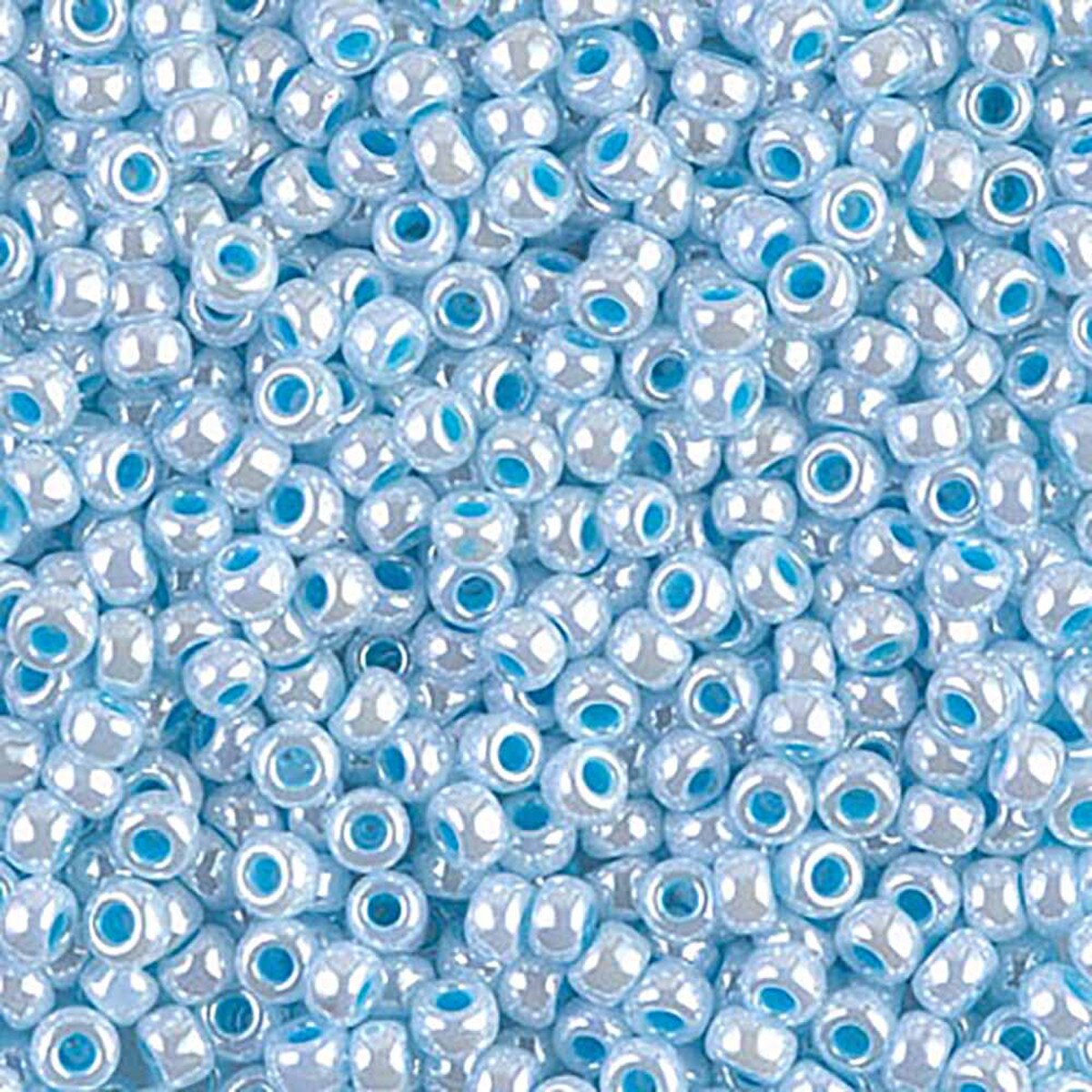 Aqua Lined White Pearl 8-0430 Miyuki 8/0 Round Japanese Seed Beads 20 grams