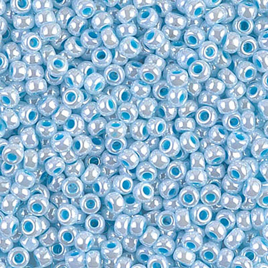 Aqua Lined White Pearl 8-0430 Miyuki 8/0 Round Japanese Seed Beads 20 grams
