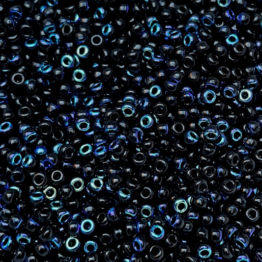 Black AB 8-4555 Miyuki 8/0 Round Japanese Seed Beads 20 grams