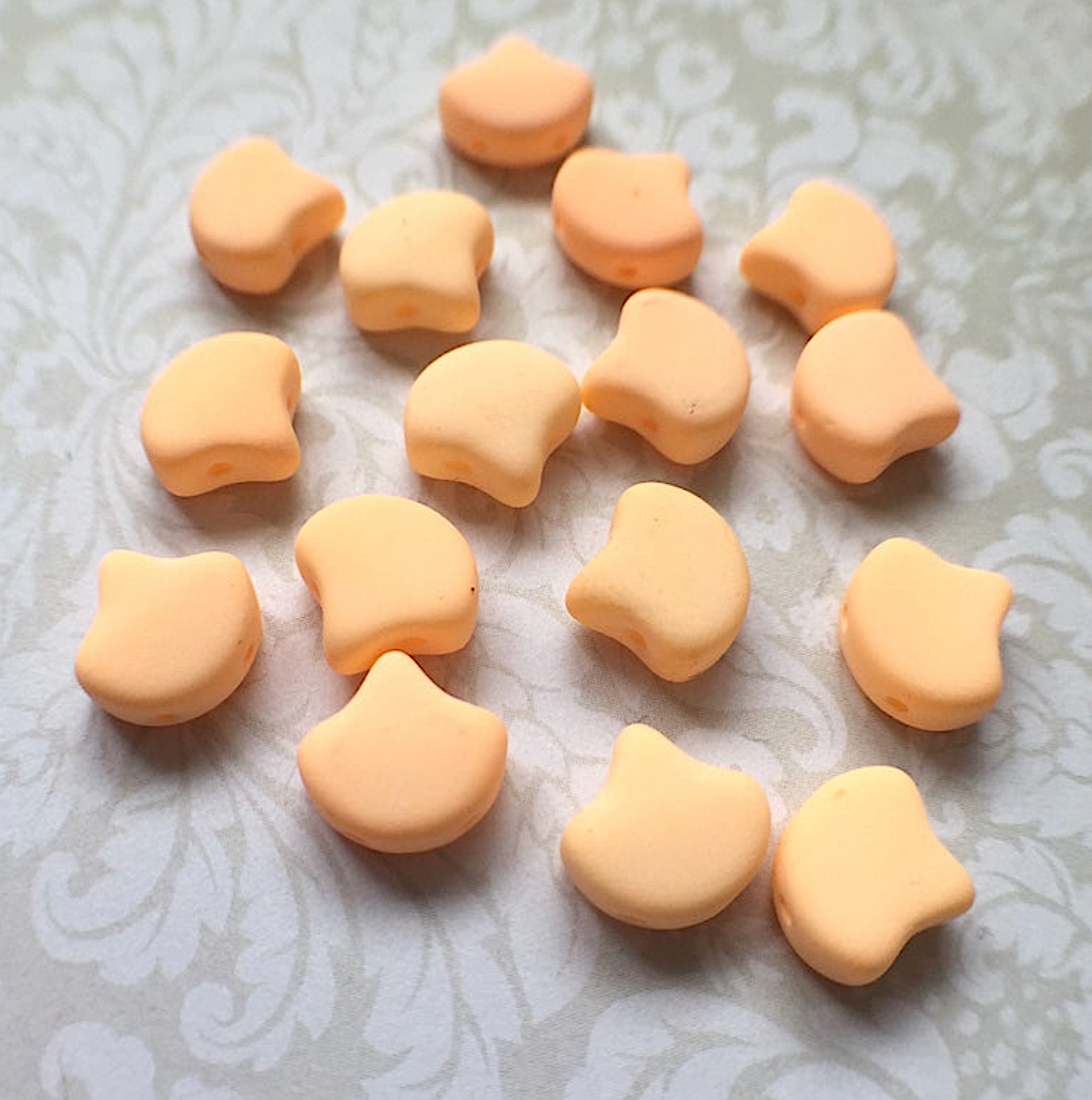 Bondeli Matt Orange Ginko Duo Beads by Matubo - 10 grams