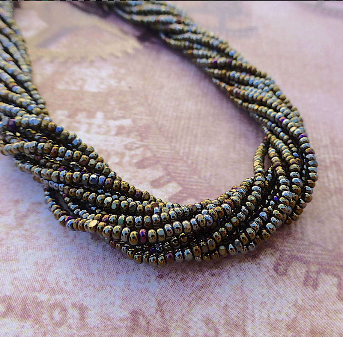 Brown Iris Glass Seed Beads 13/0 Charlotte 6 Strands