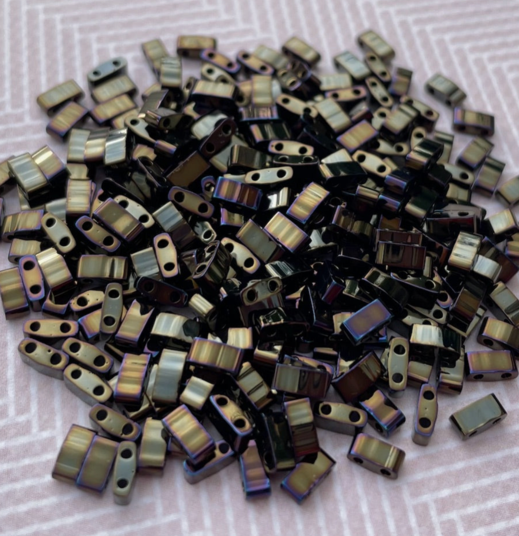 Brown Iris Miyuki Half Tila Beads - 8 grams