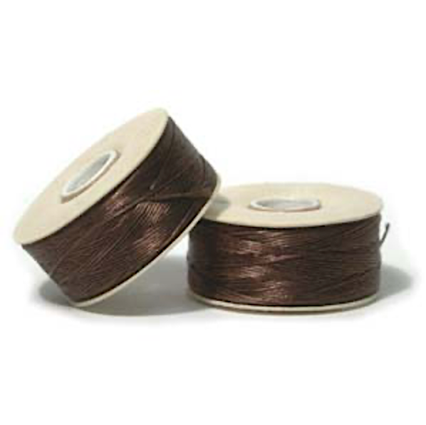 Brown Nymo Beading Thread Size B - One Bobbin