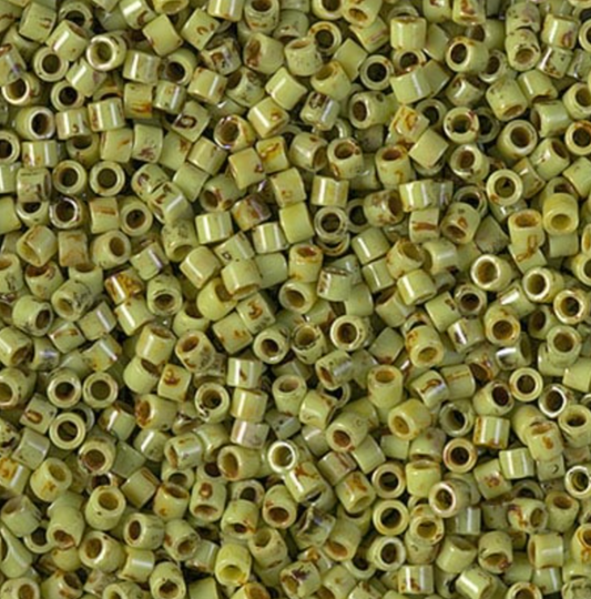 Chartreuse Picasso DBM2265 Miyuki Delica 10/0 Japanese Cylinder Beads 10 grams