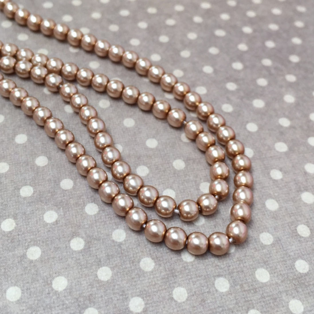 Cocoa Round Czech Glass Pearls 4mm Strand of 120 beads