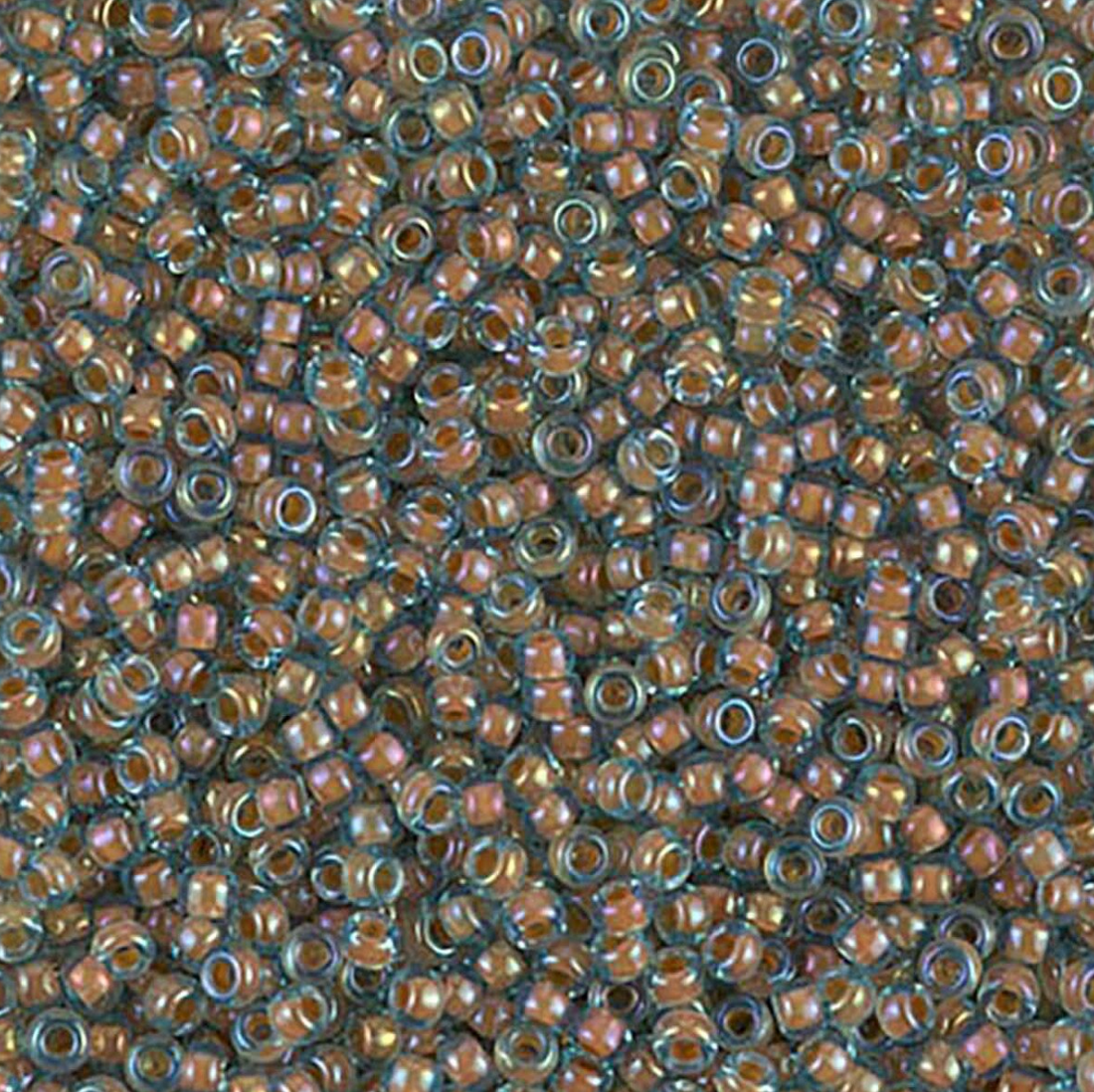 Cream Lined Aqua 11-0351 Miyuki 11/0 Round Japanese Seed Beads 20 grams