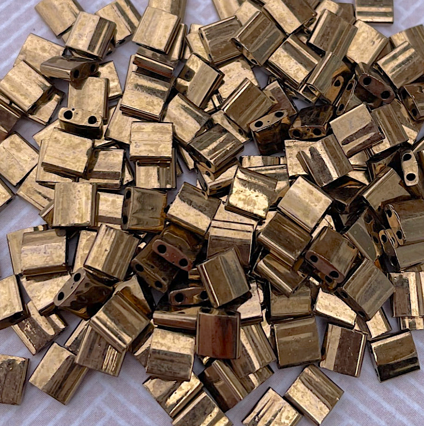 Dark Bronze Miyuki Tila Beads 8 grams