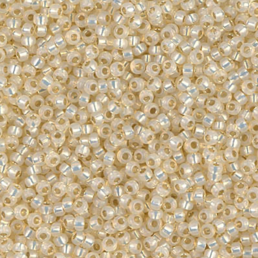 Dyed Cream Silver Lined Alabaster 8-0577 Miyuki 8/0 Round Japanese Seed Beads 20 grams