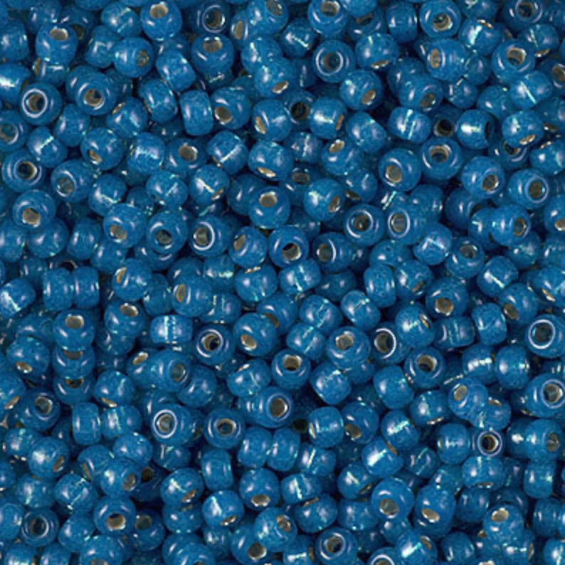 Dyed Dark Sky Blue Silver Lined Alabaster 8-0648 Miyuki 8/0 Round Japanese Seed Beads 20 grams