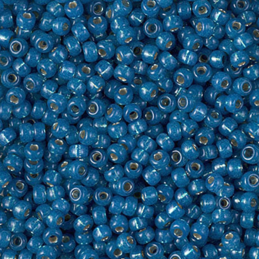 Dyed Dark Sky Blue Silver Lined Alabaster 8-0648 Miyuki 8/0 Round Japanese Seed Beads 20 grams