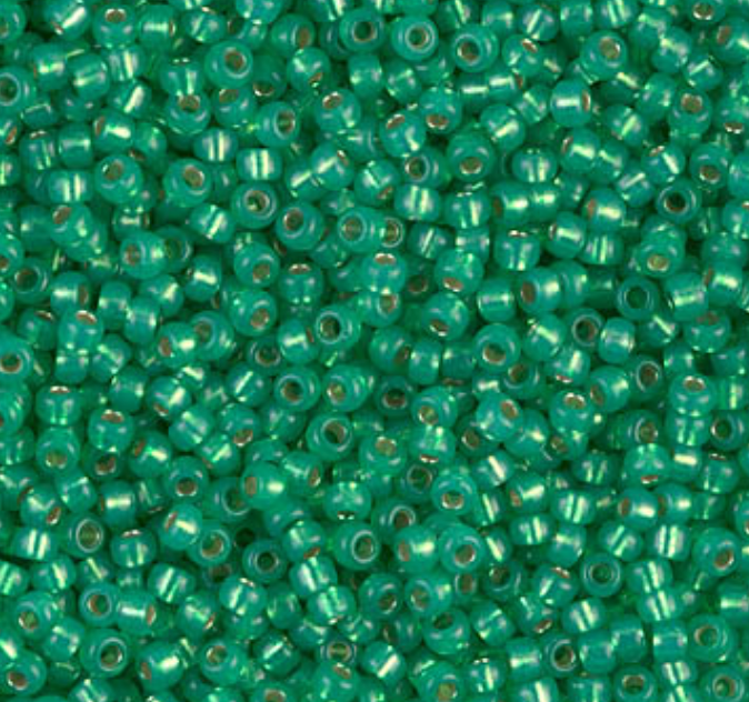 Dyed Green Silver Lined Alabaster 8-0646 Miyuki 8/0 Round Japanese Seed Beads 20 grams