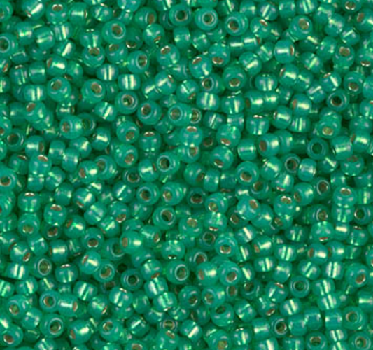 Dyed Green Silver Lined Alabaster 8-0646 Miyuki 8/0 Round Japanese Seed Beads 20 grams