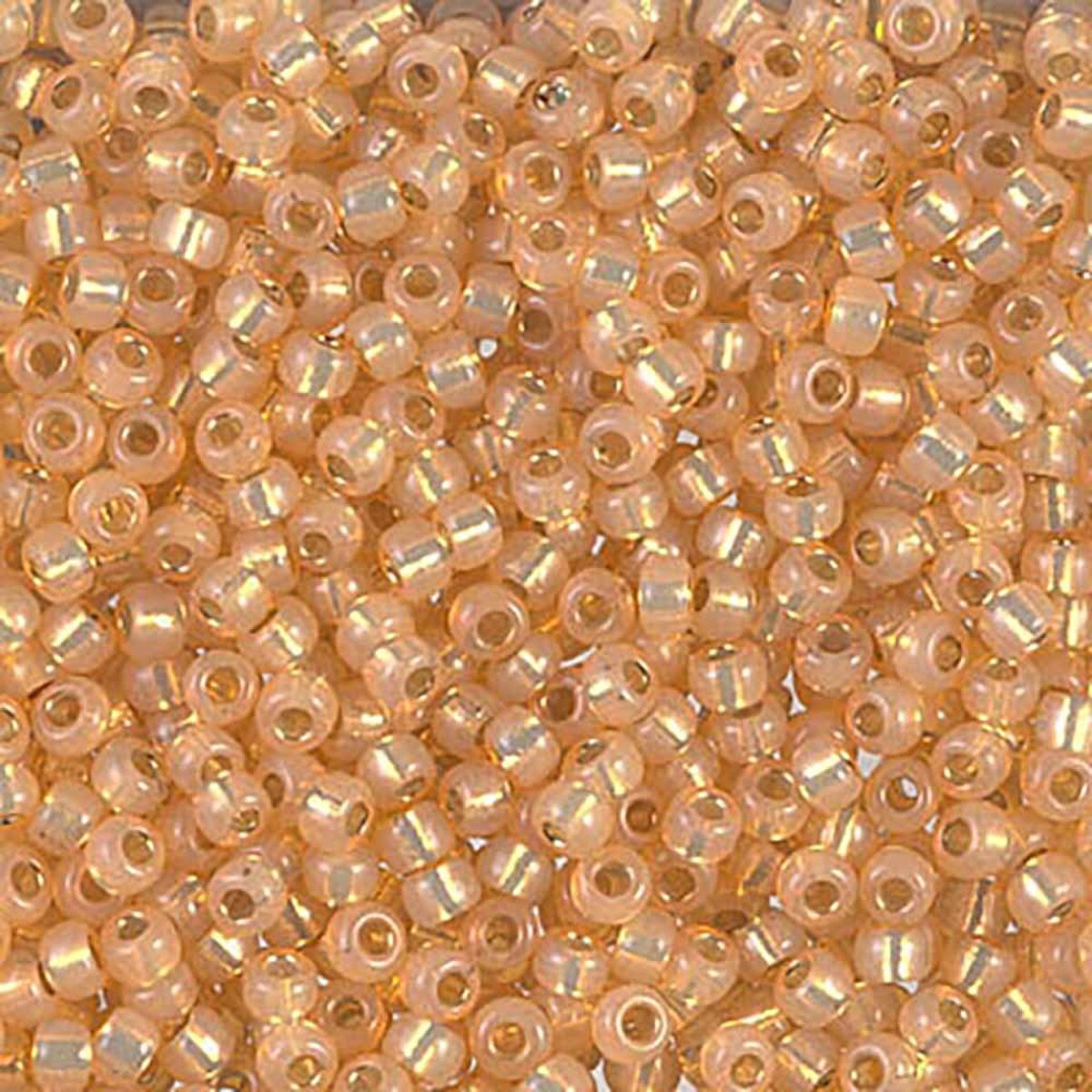 Dyed Light Apricot Silver Lined Alabaster 8-0552 Miyuki 8/0 Round Japanese Seed Beads 20 grams