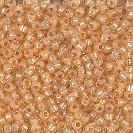 Dyed Light Apricot Silver Lined Alabaster 8-0552 Miyuki 8/0 Round Japanese Seed Beads 20 grams