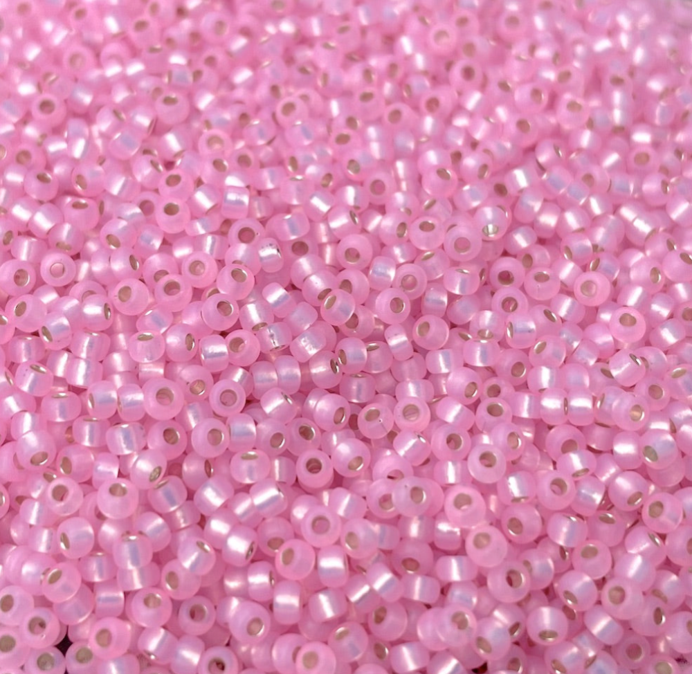 Dyed Light Pink Silver Lined Alabaster 11-0643 Miyuki 11/0 Round Japanese Seed Beads 20 grams