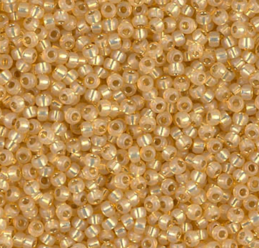 Dyed Light Topaz Silver Lined Alabaster 8-0578 Miyuki 8/0 Round Japanese Seed Beads 20 grams