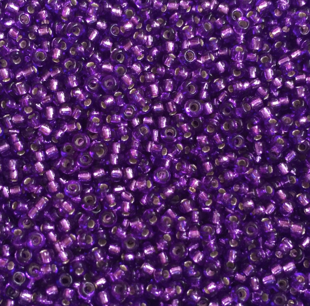 Dyed Purple Silver Lined 11-1344 Miyuki 11/0 Round Japanese Seed Beads 20 grams