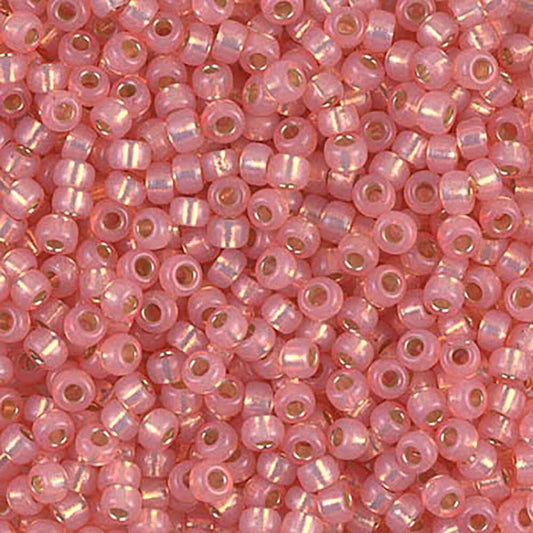 Dyed Salmon Silver Lined Alabaster 8-0642 Miyuki 8/0 Round Japanese Seed Beads 20 grams