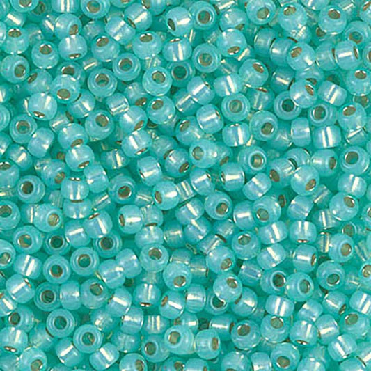 Dyed Sea Green Silver Lined Alabaster 8-0571 Miyuki 8/0 Round Japanese Seed Beads 20 grams