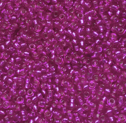 Dyed Silver Lined Fuchsia 8-1340 Miyuki 8/0 Round Japanese Seed Beads 20 grams