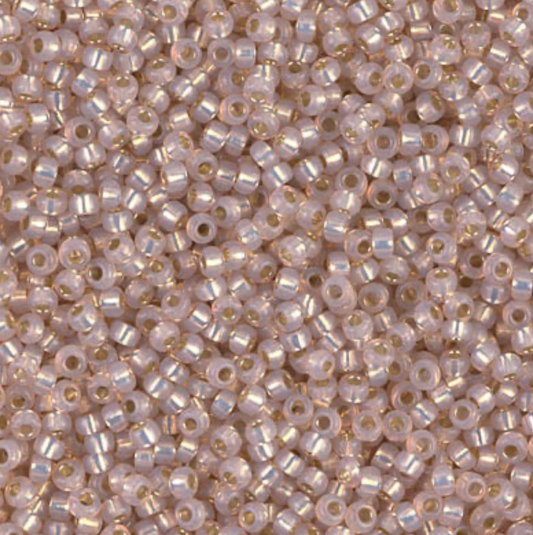 Dyed Smoky Light Rose Silver Lined Alabaster 8-0579 Miyuki 8/0 Round Japanese Seed Beads 20 grams