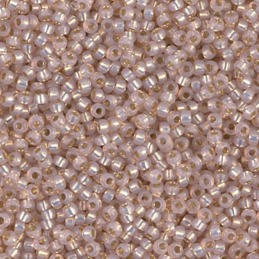 Dyed Smoky Light Rose Silver Lined Alabaster 8-0579 Miyuki 8/0 Round Japanese Seed Beads 20 grams