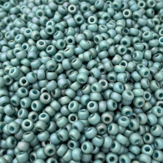 Frost Opaque Glaze Rainbow Celadon 8-4701 Miyuki 8/0 Round Japanese Seed Beads 20 grams