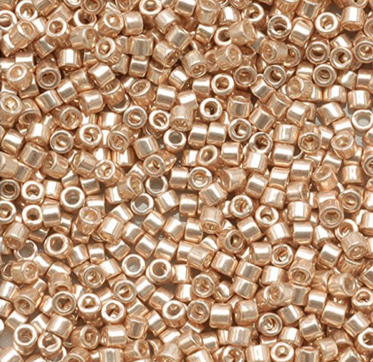 Galvanised Champagne DB433 Miyuki Delica 11/0 Japanese Cylinder Beads 10 grams