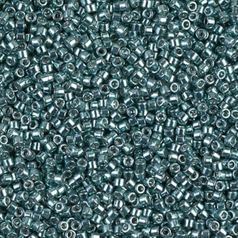 Galvanised Peacock Blue Dyed DB432 Miyuki Delica 11/0 Japanese Cylinder Beads 10 grams