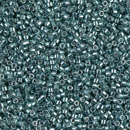 Galvanised Peacock Blue Dyed DB432 Miyuki Delica 11/0 Japanese Cylinder Beads 10 grams
