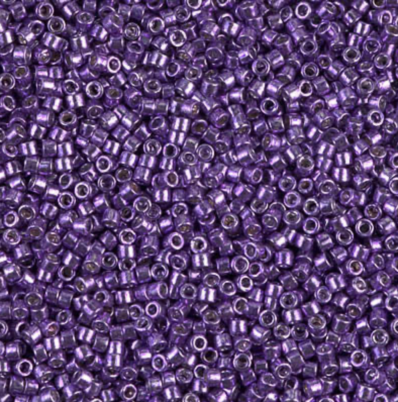 Galvanised Purple Dyed DB430 Miyuki Delica 11/0 Japanese Cylinder Beads 10 grams