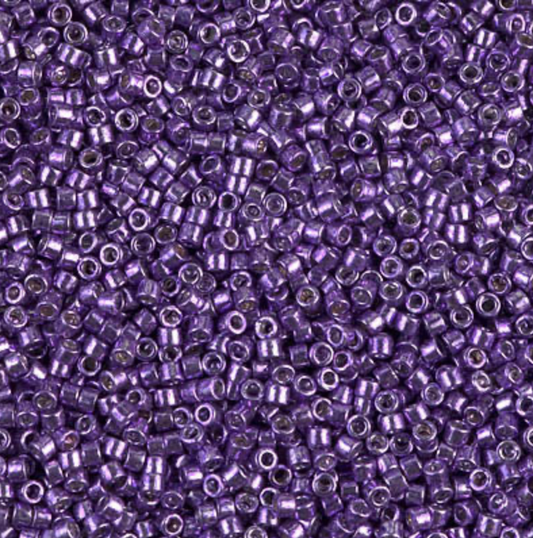 Galvanised Purple Dyed DB430 Miyuki Delica 11/0 Japanese Cylinder Beads 10 grams