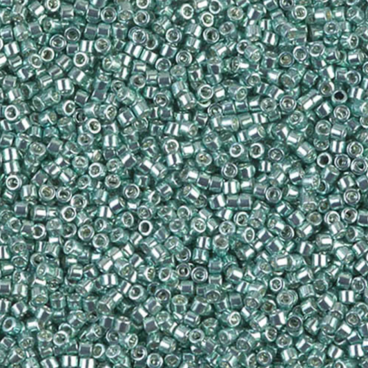 Galvanised Turquoise Dyed DB415 Miyuki Delica 11/0 Japanese Cylinder Beads 10 grams