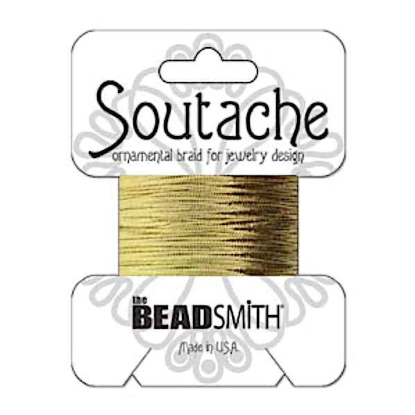 Gold Metallic 3mm Rayon Soutache Cord 3 yards