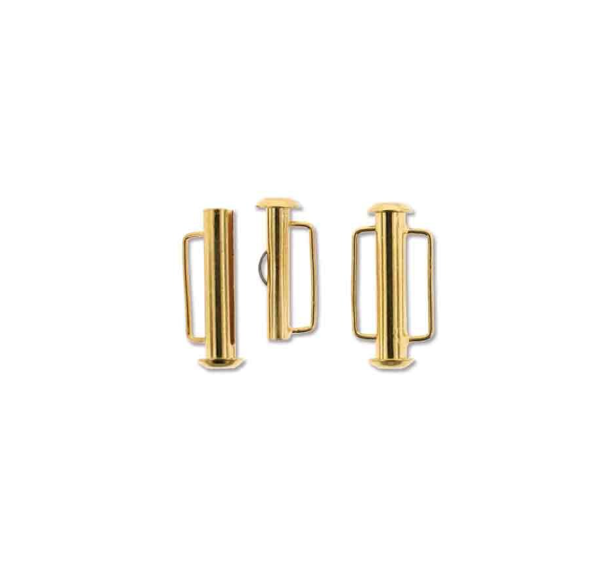 Gold Plated Slide Bar Clasp 21.5mm - Pack of 2