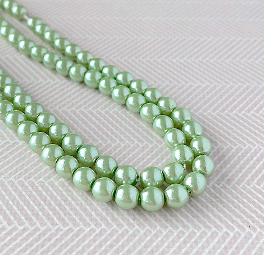 Light Sapphire Round Czech Glass Pearls 6mm Strand of 75 beads