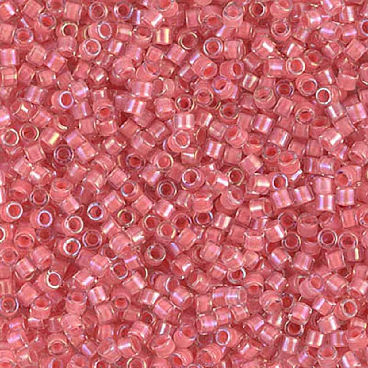 Lined Rose Pink AB DBM0070 Miyuki Delica 10/0 Japanese Cylinder Beads 10 grams
