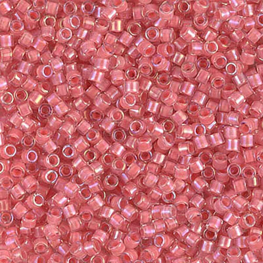 Lined Rose Pink AB DBM0070 Miyuki Delica 10/0 Japanese Cylinder Beads 10 grams
