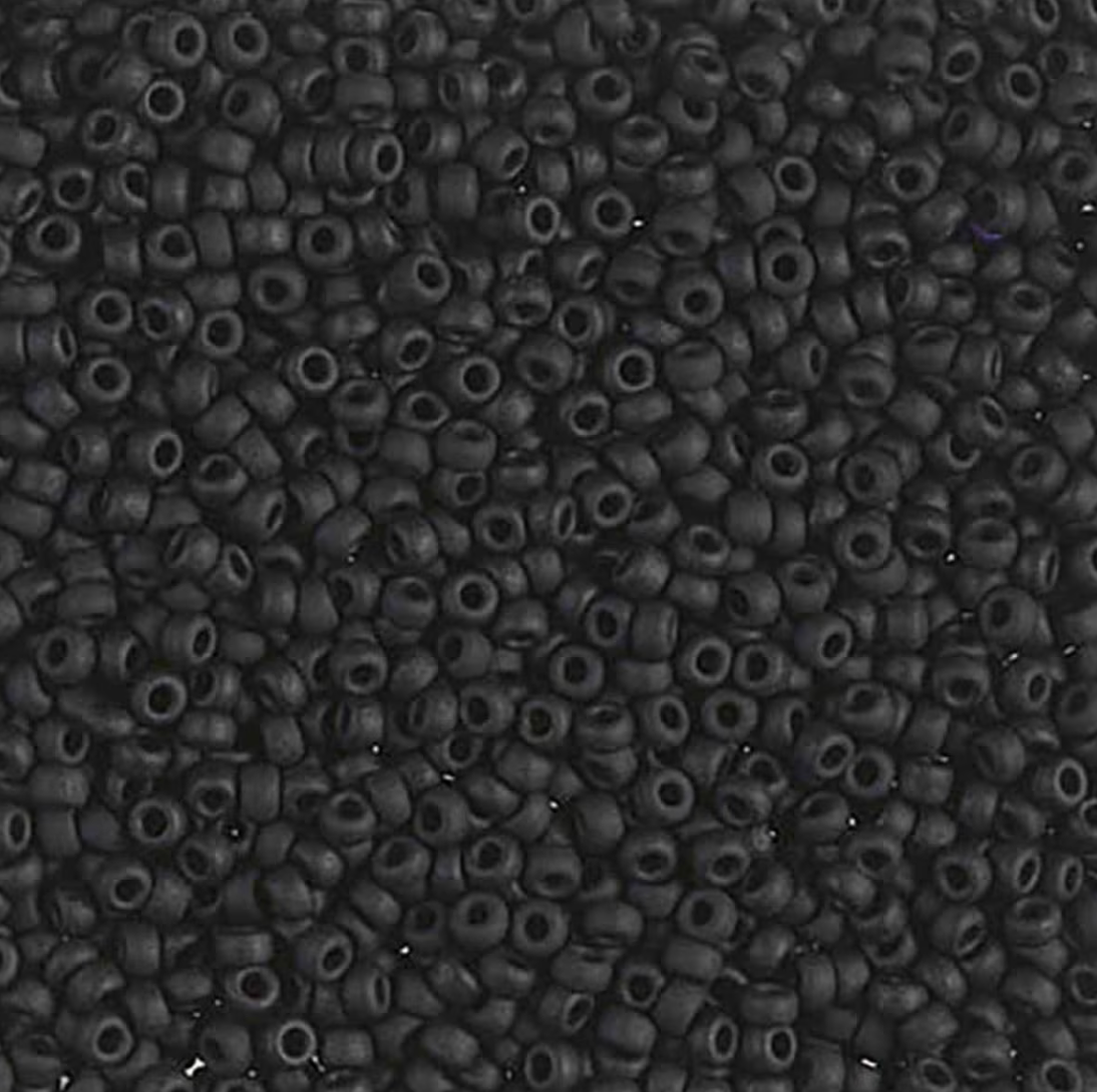 Matte Black 11-0401F Miyuki 11/0 Round Japanese Seed Beads 20 grams