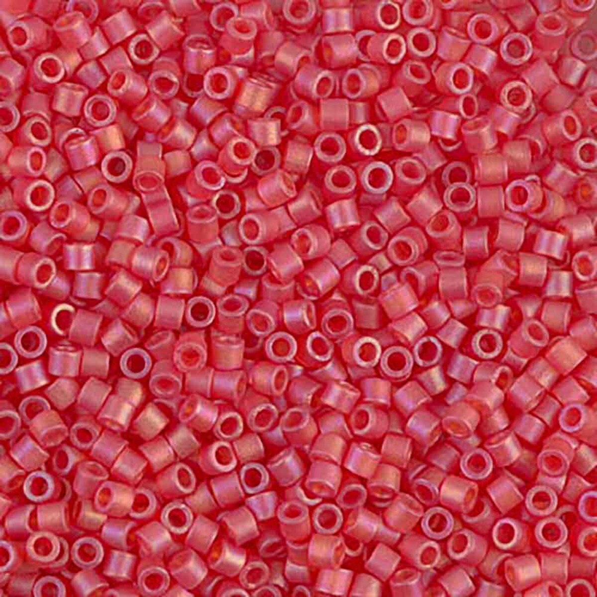Matte Light Red AB DBM0856 Miyuki Delica 10/0 Japanese Cylinder Beads 10 grams