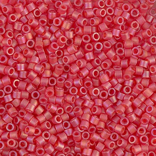 Matte Light Red AB DBM0856 Miyuki Delica 10/0 Japanese Cylinder Beads 10 grams