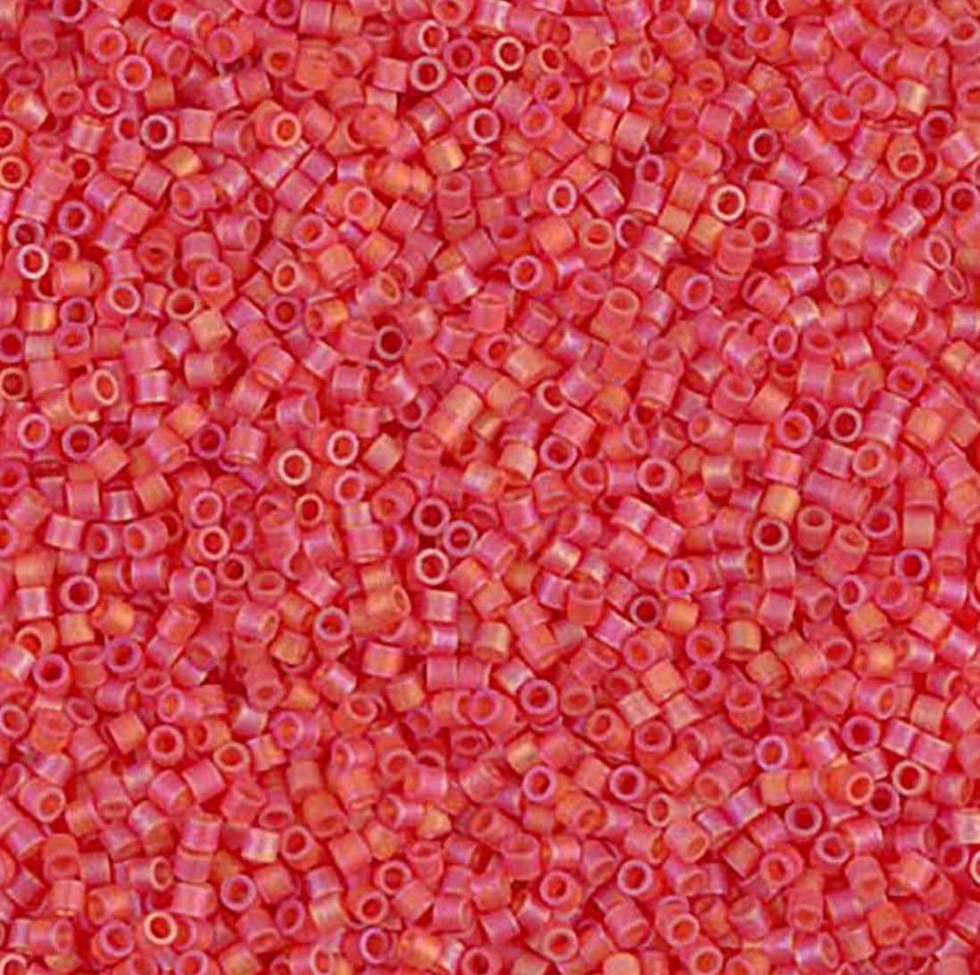 Matte Light Red AB DBS0856 Miyuki Delica 15/0 Japanese Cylinder Beads 7 grams