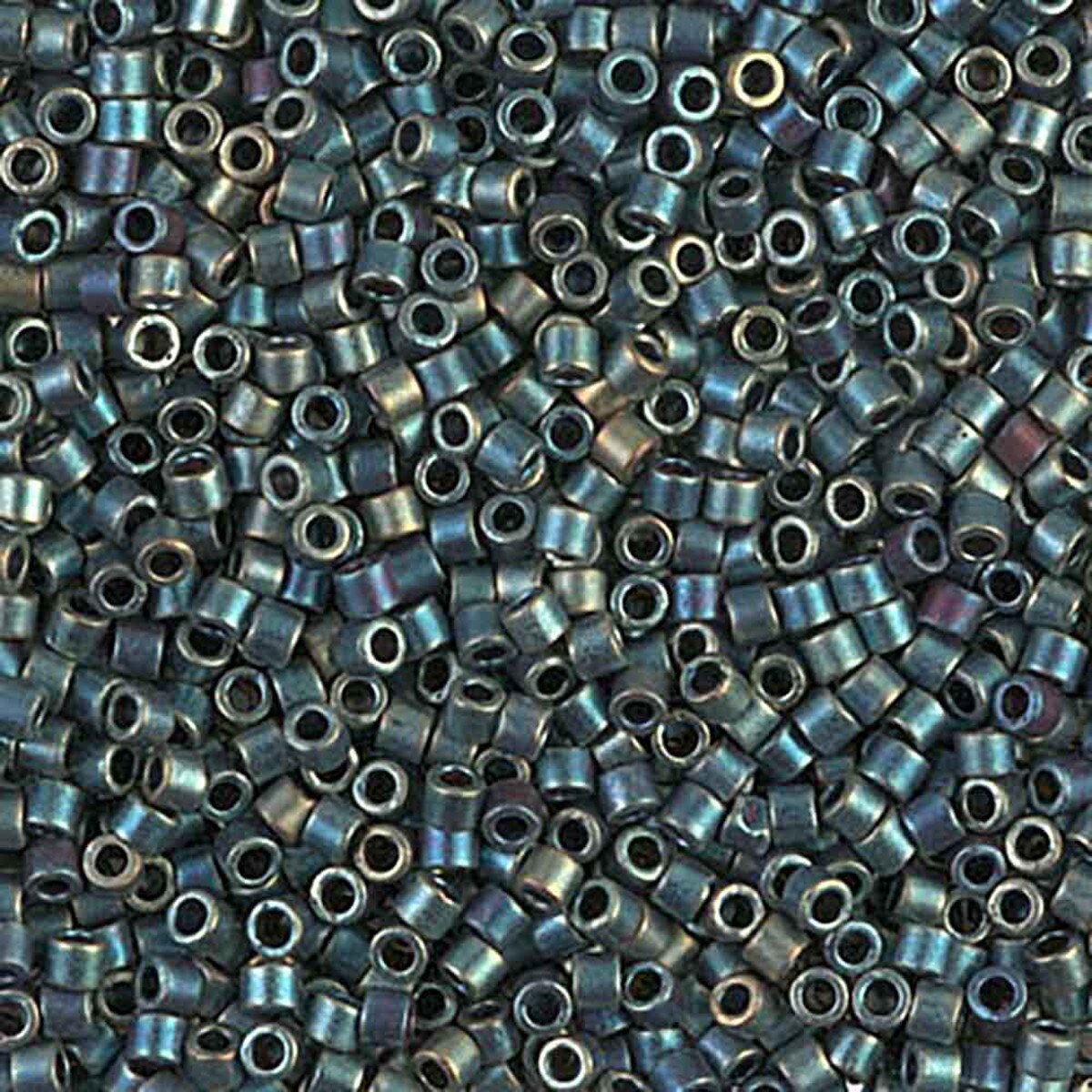 Matte Metallic Green Iris DBM0324 Miyuki Delica 10/0 Japanese Cylinder Beads 10 grams