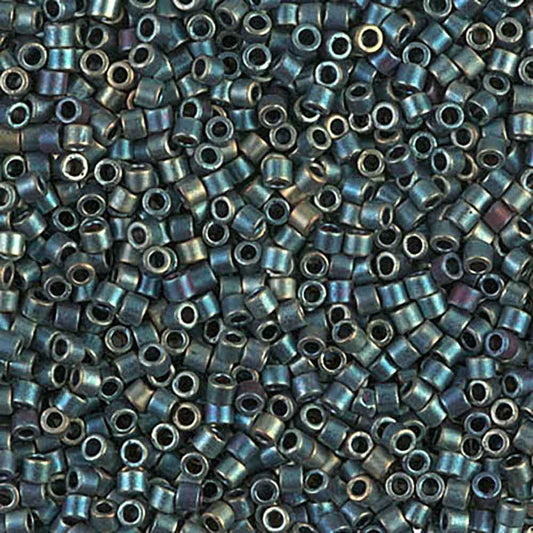 Matte Metallic Green Iris DBM0324 Miyuki Delica 10/0 Japanese Cylinder Beads 10 grams