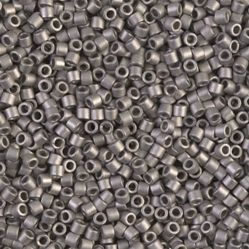 Matte Metallic Silver DB321 Miyuki Delica 11/0 Japanese Cylinder Beads 10 grams