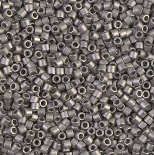 Matte Metallic Silver DB321 Miyuki Delica 11/0 Japanese Cylinder Beads 10 grams