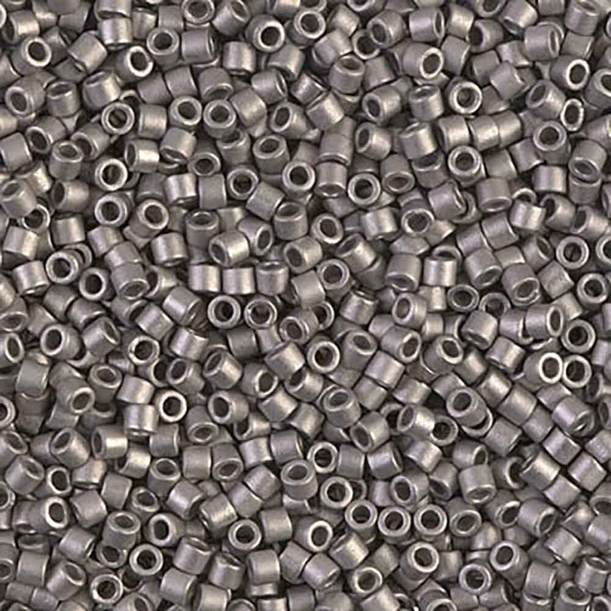 Matte Metallic Silver DBM0321 Miyuki Delica 10/0 Japanese Cylinder Beads 10 grams
