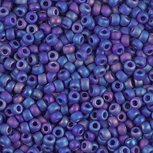 Matte Opaque Cobalt AB 8-0414FR Miyuki 8/0 Round Japanese Seed Beads 20 grams