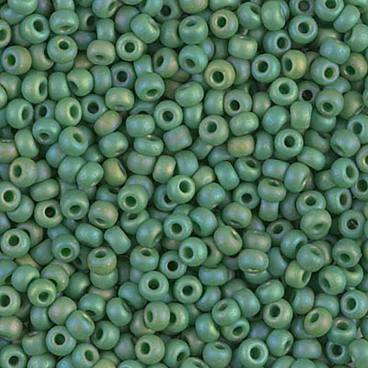 Matte Opaque Green AB 8-0411FR Miyuki 8/0 Round Japanese Seed Beads 20 grams